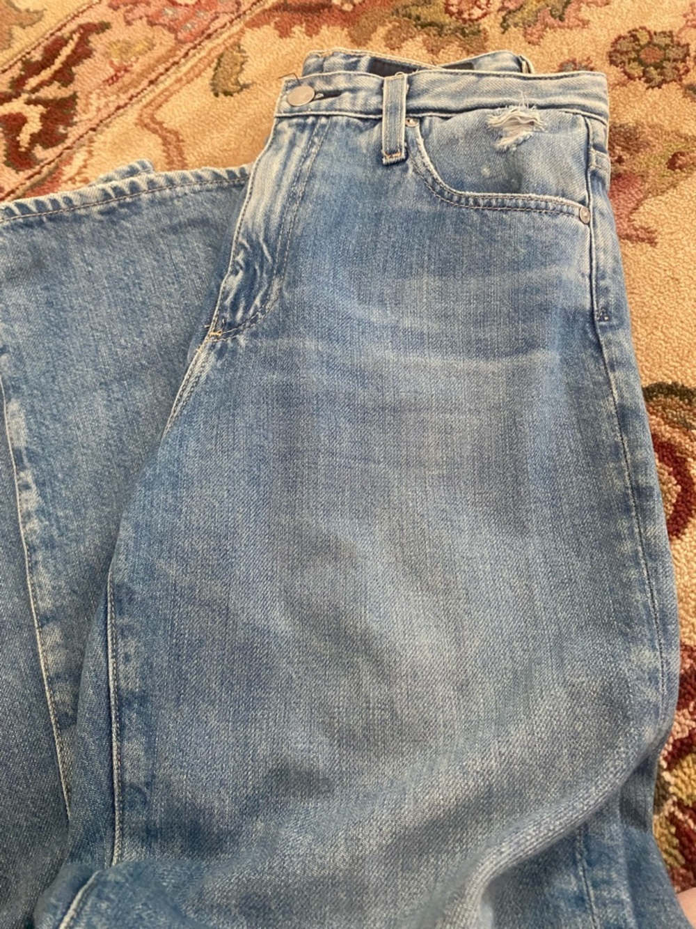 A G Light Blue Distressed Ripped Jeans Alexxis high rise vintage straight 27 - Picture 3 of 4